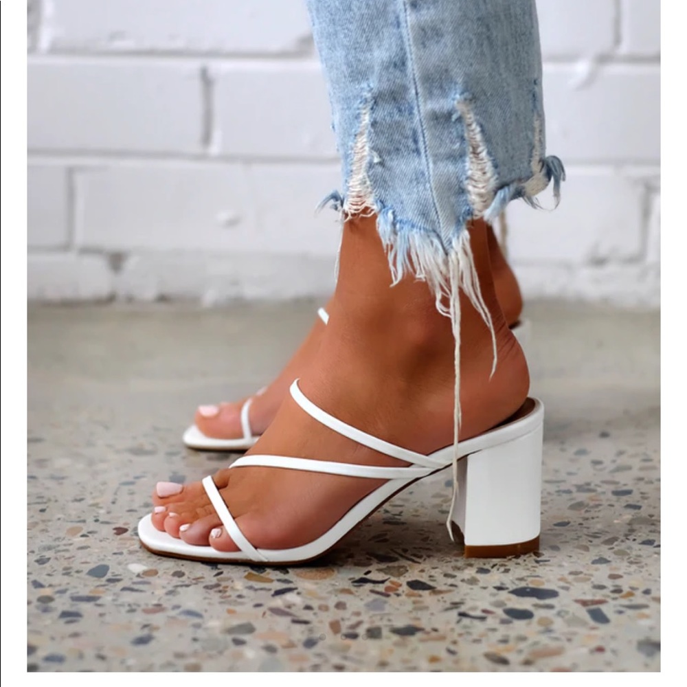 Billini Yazmin White Block Sandals